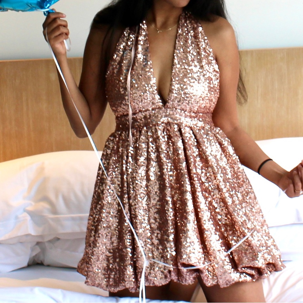 Sparkly gold dress from fashionnova
